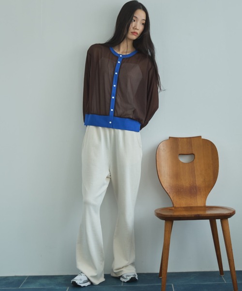 Doux archives（ドゥアルシーヴ）の「【ZOZO限定】バイカラーシアーカーディガン（カーディガン/ボレロ・レディース・ブラック/ベージュ/ブラウン・FREE）」の18枚目の写真