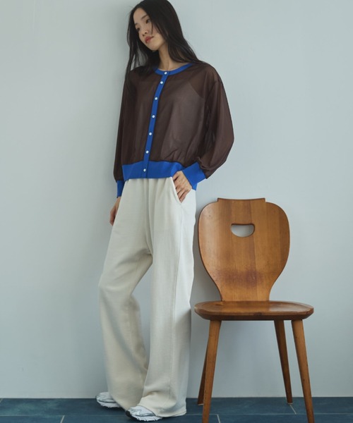 Doux archives（ドゥアルシーヴ）の「【ZOZO限定】バイカラーシアーカーディガン（カーディガン/ボレロ・レディース・ブラック/ベージュ/ブラウン・FREE）」の15枚目の写真