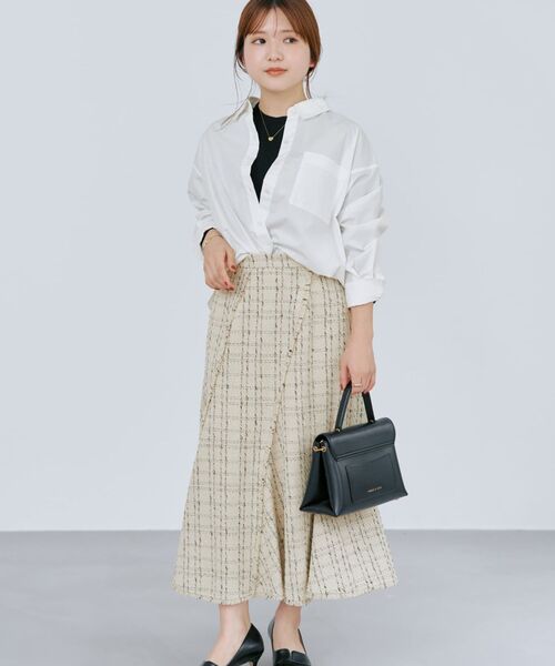 COHINA(コヒナ)の「チェックツイードアシメマーメイドスカート 【低身長・小柄女性】(スカート・レディース・ブラック/ホワイト・S-Regular/XS-Regular/S-Short/XS-Short)」の7枚目の写真