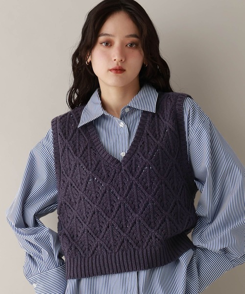 ダイヤ柄ニットベスト（ベスト）｜RAGEBLUE（レイジブルー）の