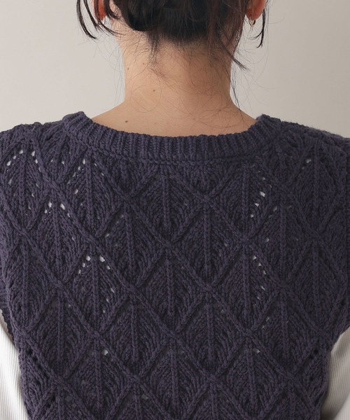 RAGEBLUE（レイジブルー）の「ダイヤ柄ニットベスト（ベスト・レディース・ネイビー/ライトグレー・FREE）」の22枚目の写真