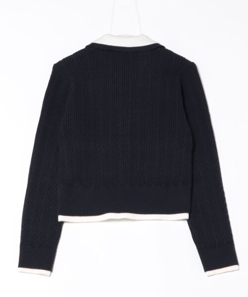 Heather（ヘザー）の「ダブルカラーケーブルニット　636792（ニット/セーター・レディース・グレー/ベージュ/ネイビー・FREE）」の9枚目の写真