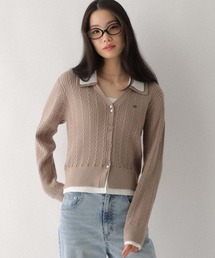 Heather（ヘザー）の「ダブルカラーケーブルニット　636792（ニット/セーター）」