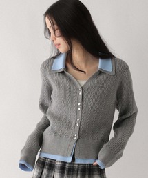 Heather（ヘザー）の「ダブルカラーケーブルニット　636792（ニット/セーター）」