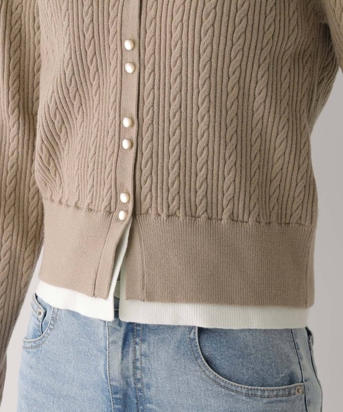 Heather（ヘザー）の「ダブルカラーケーブルニット　636792（ニット/セーター・レディース・グレー/ベージュ/ネイビー・FREE）」の11枚目の写真