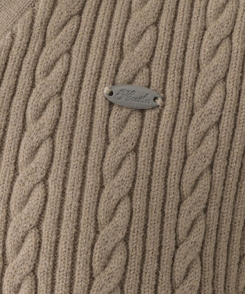 Heather（ヘザー）の「ダブルカラーケーブルニット　636792（ニット/セーター・レディース・グレー/ベージュ/ネイビー・FREE）」の12枚目の写真