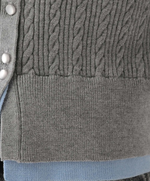 Heather（ヘザー）の「ダブルカラーケーブルニット　636792（ニット/セーター・レディース・グレー/ベージュ/ネイビー・FREE）」の15枚目の写真