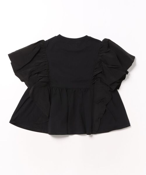 GROOVY COLORS（グルービーカラーズ）の「Butterfly-sleeve Tee（Tシャツ/カットソー・キッズ・ブラック・125/115）」の2枚目の写真