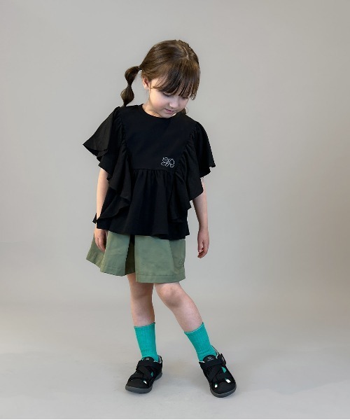 GROOVY COLORS（グルービーカラーズ）の「Butterfly-sleeve Tee（Tシャツ/カットソー・キッズ・ブラック・125/115）」の6枚目の写真