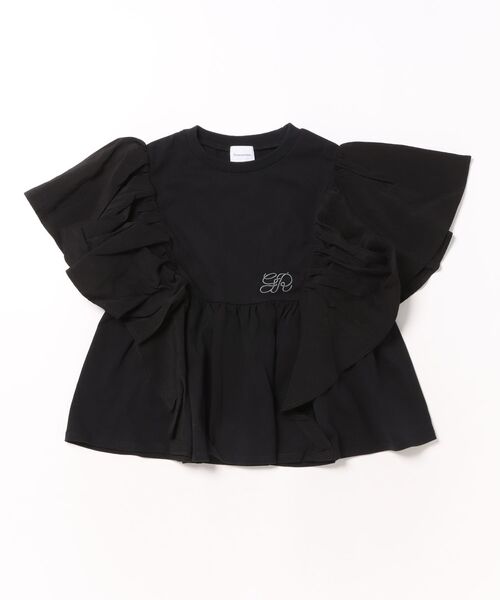 GROOVY COLORS（グルービーカラーズ）の「Butterfly-sleeve Tee（Tシャツ/カットソー・キッズ・ブラック・125/115）」の3枚目の写真