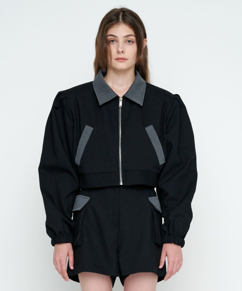 MOIFAIRE(モイフェア)の「BULD POINTED WOOL JACKET / BLACK(その他アウター・レディース・その他・FREE)」の1枚目の写真