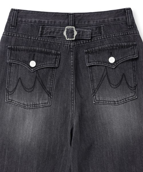 Midnight Move(ミッドナイトムーブ)の「back pk pants (black)(デニムパンツ・レディース・その他・S/M)」の3枚目の写真