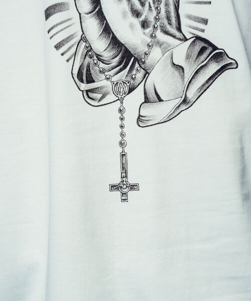 Subciety（サブサエティ）の「Fuckin' praying hands tee（Tシャツ/カットソー・メンズ・ホワイト/ブラック・SMALL/MEDIUM/LARGE/X-LARGE/XX-LARGE）」の18枚目の写真