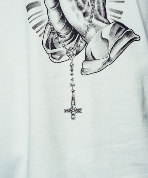 Subciety(サブサエティ)の「Fuckin' praying hands tee(Tシャツ/カットソー・メンズ・ホワイト/ブラック・SMALL/MEDIUM/LARGE/X-LARGE/XX-LARGE)」の8枚目の写真