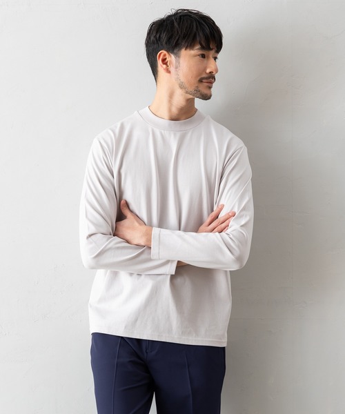 BTZ TOKYO(ビーティーゼットトウキョウ)の「【長袖モックネックTシャツ】防臭+接触冷感+吸水速乾機能付き(Tシャツ/カットソー・メンズ・グレー/ブルー/ブラック/ホワイト・M/S/3L/LL/L)」の3枚目の写真