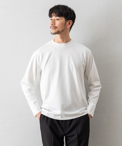 長袖モックネックTシャツ】防臭+接触冷感+吸水速乾機能付き（Tシャツ