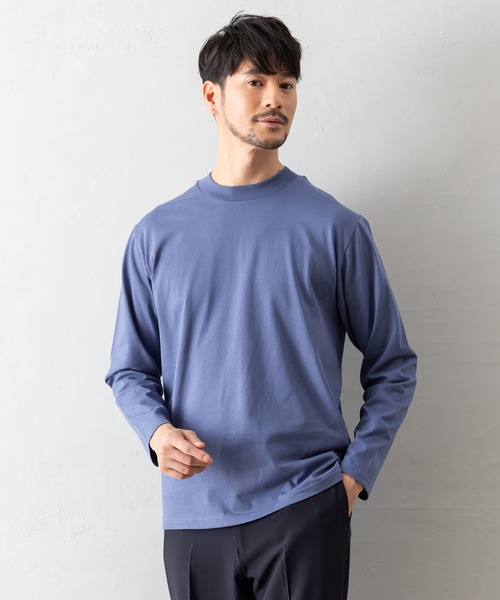 BTZ TOKYO(ビーティーゼットトウキョウ)の「【長袖モックネックTシャツ】防臭+接触冷感+吸水速乾機能付き(Tシャツ/カットソー・メンズ・グレー/ブルー/ブラック/ホワイト・M/S/3L/LL/L)」の4枚目の写真