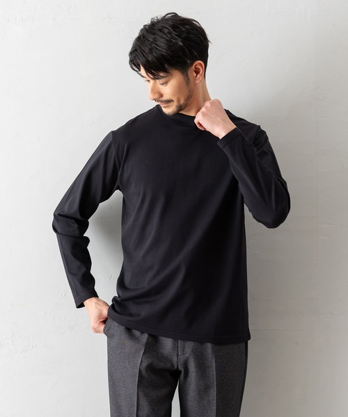 長袖モックネックTシャツ】防臭+接触冷感+吸水速乾機能付き（Tシャツ