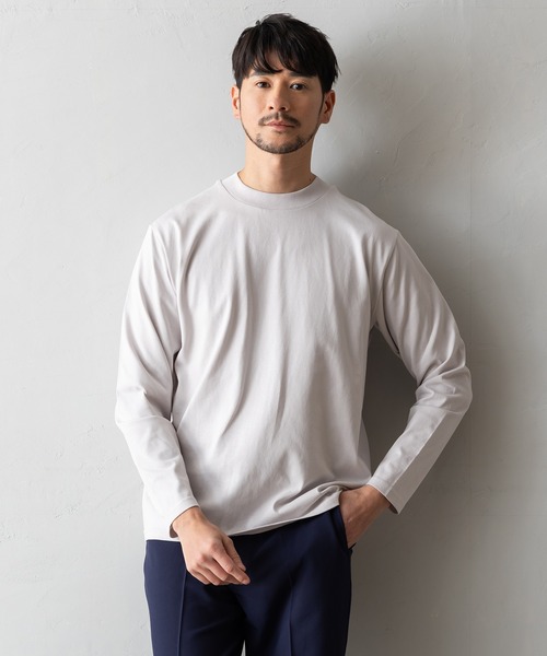 BTZ TOKYO(ビーティーゼットトウキョウ)の「【長袖モックネックTシャツ】防臭+接触冷感+吸水速乾機能付き(Tシャツ/カットソー・メンズ・グレー/ブルー/ブラック/ホワイト・M/S/3L/LL/L)」の21枚目の写真