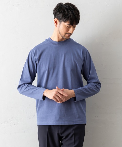 BTZ TOKYO(ビーティーゼットトウキョウ)の「【長袖モックネックTシャツ】防臭+接触冷感+吸水速乾機能付き(Tシャツ/カットソー・メンズ・グレー/ブルー/ブラック/ホワイト・M/S/3L/LL/L)」の5枚目の写真