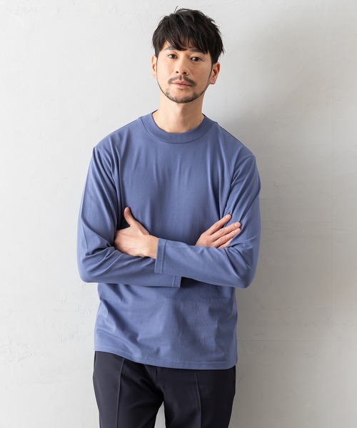 BTZ TOKYO(ビーティーゼットトウキョウ)の「【長袖モックネックTシャツ】防臭+接触冷感+吸水速乾機能付き(Tシャツ/カットソー・メンズ・グレー/ブルー/ブラック/ホワイト・M/S/3L/LL/L)」の6枚目の写真
