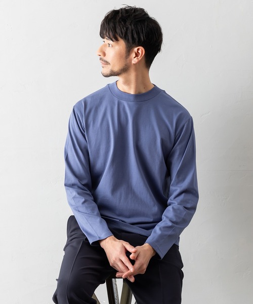 BTZ TOKYO(ビーティーゼットトウキョウ)の「【長袖モックネックTシャツ】防臭+接触冷感+吸水速乾機能付き(Tシャツ/カットソー・メンズ・グレー/ブルー/ブラック/ホワイト・M/S/3L/LL/L)」の7枚目の写真