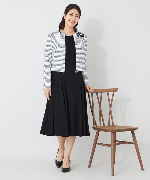 TO BE CHIC（トゥー ビー シック）の「バックサテンパネルライン フレアワンピース（ワンピース・レディース・ブラック/ピンク系その他2・40）」の5枚目の写真