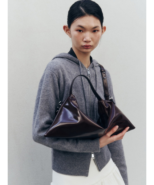 スモールレザーボートバッグ - ブラウン