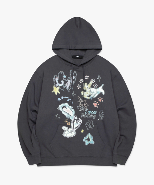 LMCの「SKETCH DOODLE HOODIE charcoal（パーカー・レディース・その他・S/M/L/XL）」の4枚目の写真