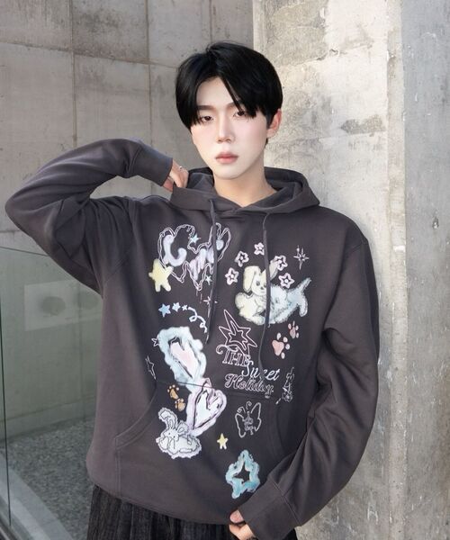 LMCの「SKETCH DOODLE HOODIE charcoal（パーカー・レディース・その他・S/M/L/XL）」の17枚目の写真