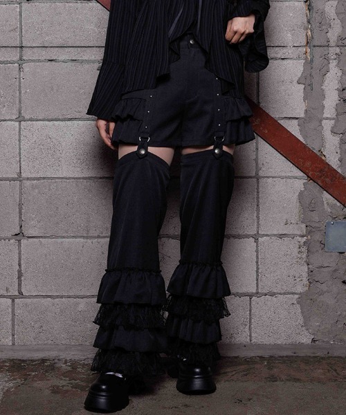 NIBBLE POISON(ニブルポイズン)の「フリルレッグカバー付パンツ(その他パンツ・レディース・ブラック/ネイビー・MEDIUM)」の2枚目の写真