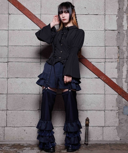 NIBBLE POISON(ニブルポイズン)の「フリルレッグカバー付パンツ(その他パンツ・レディース・ブラック/ネイビー・MEDIUM)」の9枚目の写真