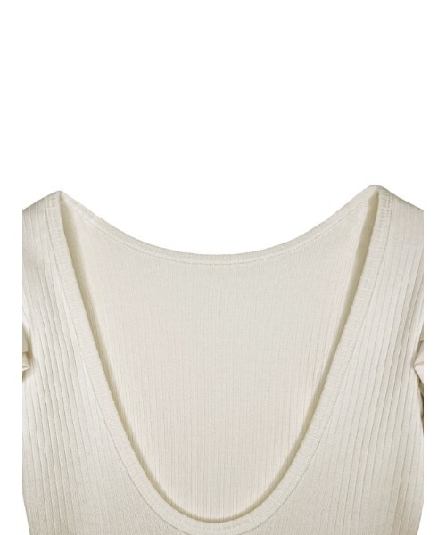 HONEY MI HONEY（ハニーミーハニー）の「volume sleeve rib body suit（Tシャツ/カットソー・レディース・オフホワイト/ブラック・FREE）」の8枚目の写真
