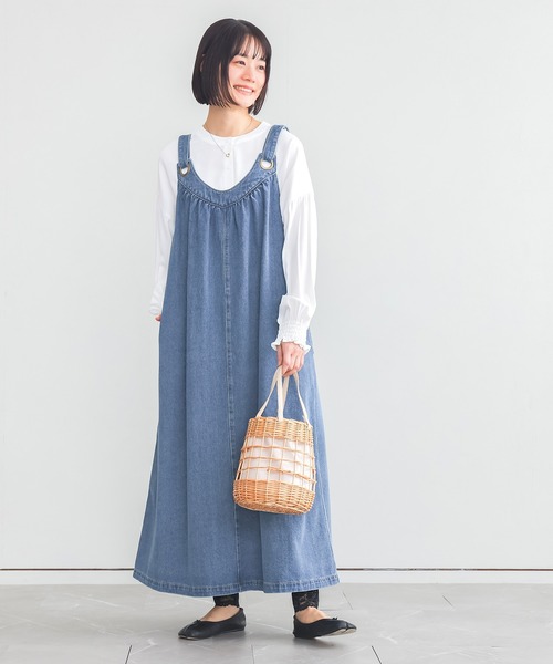 n'OrLABEL(ノアールレーベル)の「デニムジャンパースカート(ジャンパースカート・レディース・ブルー/インディゴブルー・1/2)」の12枚目の写真