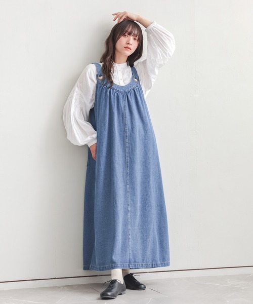 n'OrLABEL(ノアールレーベル)の「デニムジャンパースカート(ジャンパースカート・レディース・ブルー/インディゴブルー・1/2)」の14枚目の写真