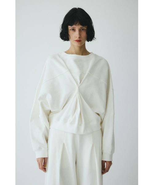 HeRIN.CYE（ヘリンドットサイ）の「2way picking cut tops　　2wayピッキングカットトップス（スウェット・レディース・レッド/ホワイト/ブラック・FREE）」の2枚目の写真