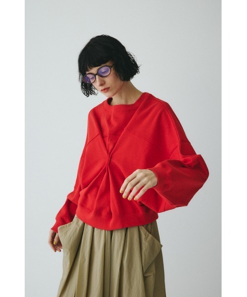 HeRIN.CYE（ヘリンドットサイ）の「2way picking cut tops　　2wayピッキングカットトップス（スウェット・レディース・レッド/ホワイト/ブラック・FREE）」の16枚目の写真