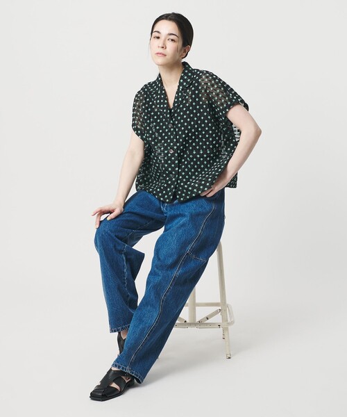 BEAUTY&YOUTH UNITED ARROWS(ビューティーアンドユースユナイテッドアローズ)の「シアージャガード ショートスリーブ シャツ(シャツ/ブラウス・レディース・ライトグレー/ブラック・FREE)」の3枚目の写真