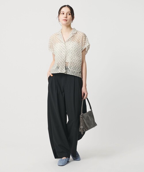 BEAUTY&YOUTH UNITED ARROWS(ビューティーアンドユースユナイテッドアローズ)の「シアージャガード ショートスリーブ シャツ(シャツ/ブラウス・レディース・ライトグレー/ブラック・FREE)」の6枚目の写真