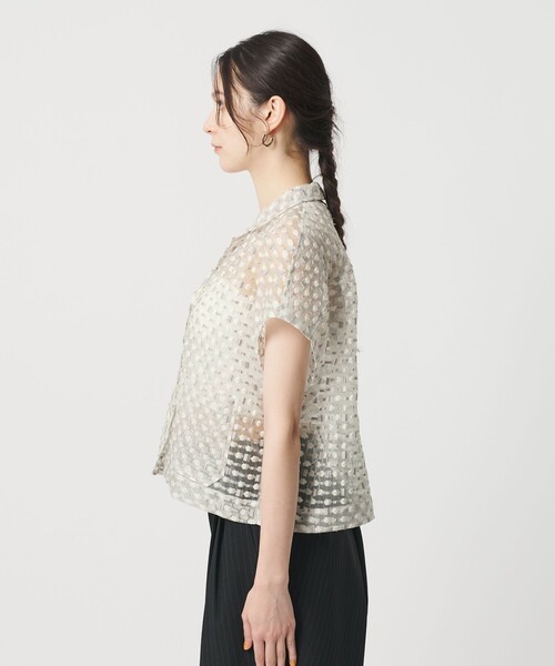 BEAUTY&YOUTH UNITED ARROWS(ビューティーアンドユースユナイテッドアローズ)の「シアージャガード ショートスリーブ シャツ(シャツ/ブラウス・レディース・ライトグレー/ブラック・FREE)」の8枚目の写真