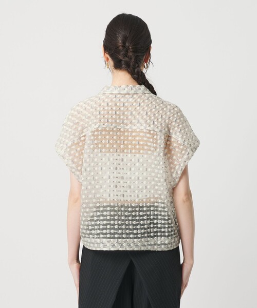 BEAUTY&YOUTH UNITED ARROWS(ビューティーアンドユースユナイテッドアローズ)の「シアージャガード ショートスリーブ シャツ(シャツ/ブラウス・レディース・ライトグレー/ブラック・FREE)」の9枚目の写真