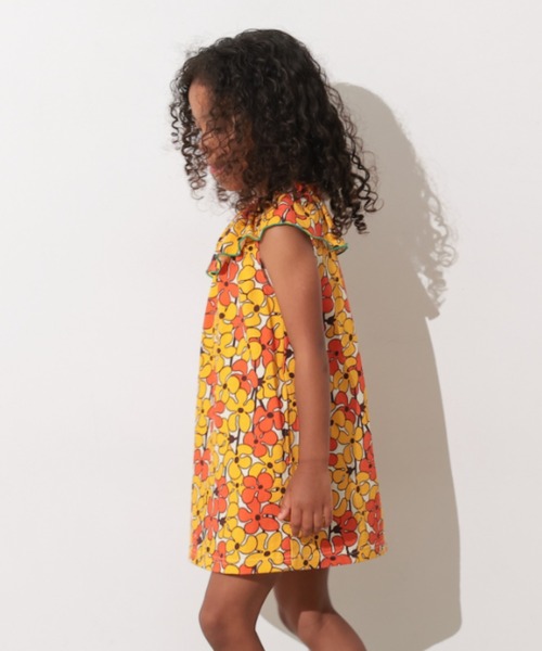 Ocean&Ground（オーシャン&グラウンド）の「ﾚﾄﾛﾊﾟﾀｰﾝﾌﾘﾙｶﾗｰﾜﾝﾋﾟｰｽ（ワンピース・キッズ・パープル/グリーン/イエロー・120/110/100/90/140/130）」の10枚目の写真