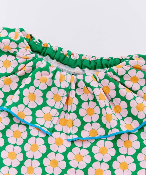 Ocean&Ground（オーシャン&グラウンド）の「ﾚﾄﾛﾊﾟﾀｰﾝﾌﾘﾙｶﾗｰﾜﾝﾋﾟｰｽ（ワンピース・キッズ・パープル/グリーン/イエロー・120/110/100/90/140/130）」の16枚目の写真