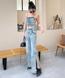 SPIRALGIRL（スパイラルガール）の「デニムビスチェセットアップ（セットアップ）」