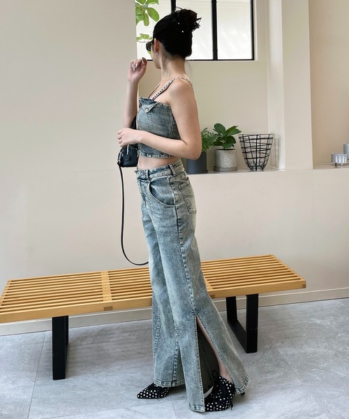 SPIRALGIRL(スパイラルガール)の「デニムビスチェセットアップ(セットアップ・レディース・ブルー/ブラック・SMALL/MEDIUM)」の5枚目の写真