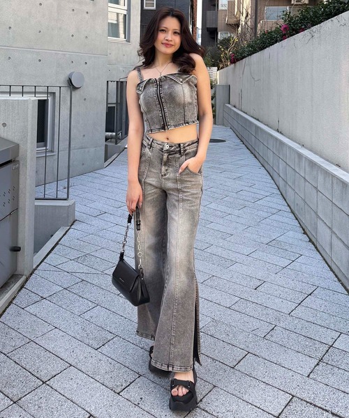 SPIRALGIRL(スパイラルガール)の「デニムビスチェセットアップ(セットアップ・レディース・ブルー/ブラック・SMALL/MEDIUM)」の14枚目の写真