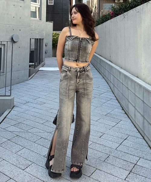 SPIRALGIRL(スパイラルガール)の「デニムビスチェセットアップ(セットアップ・レディース・ブルー/ブラック・SMALL/MEDIUM)」の15枚目の写真