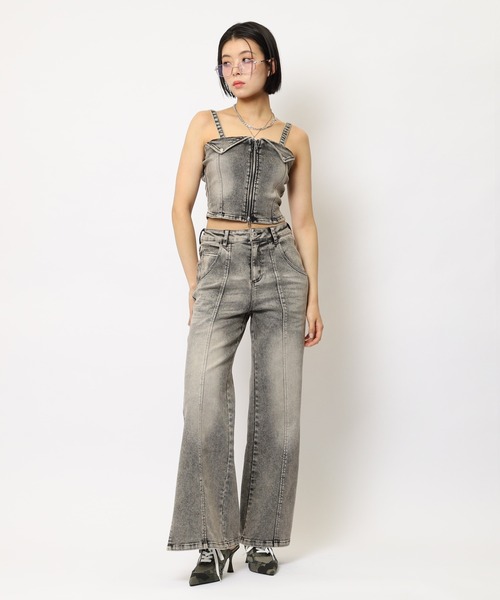 SPIRALGIRL(スパイラルガール)の「デニムビスチェセットアップ(セットアップ・レディース・ブルー/ブラック・SMALL/MEDIUM)」の16枚目の写真