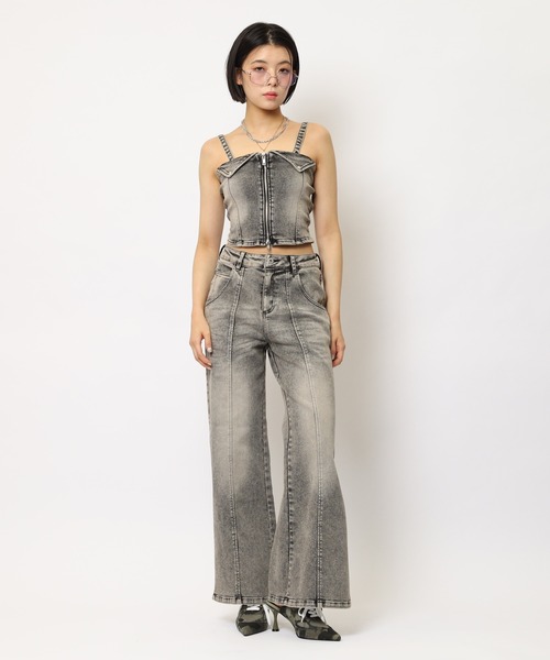 SPIRALGIRL(スパイラルガール)の「デニムビスチェセットアップ(セットアップ・レディース・ブルー/ブラック・SMALL/MEDIUM)」の17枚目の写真