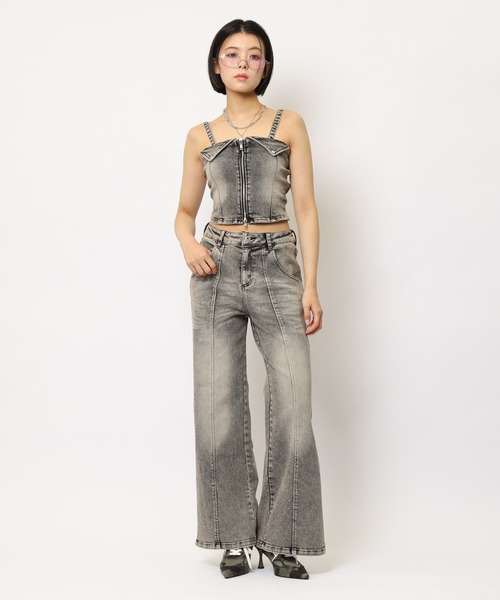 SPIRALGIRL(スパイラルガール)の「デニムビスチェセットアップ(セットアップ・レディース・ブルー/ブラック・SMALL/MEDIUM)」の18枚目の写真